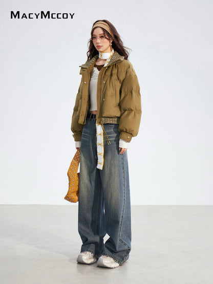 MacyMccoy MMC2025175 Fake two-piece spliced down jacket