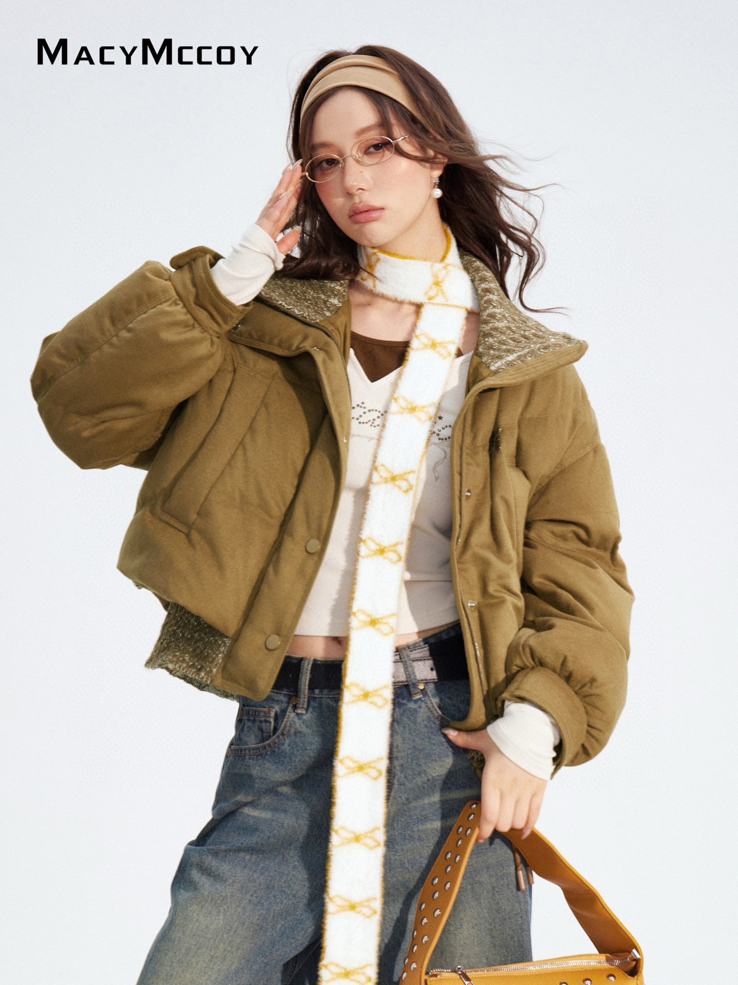 MacyMccoy MMC2025175 Fake two-piece spliced down jacket