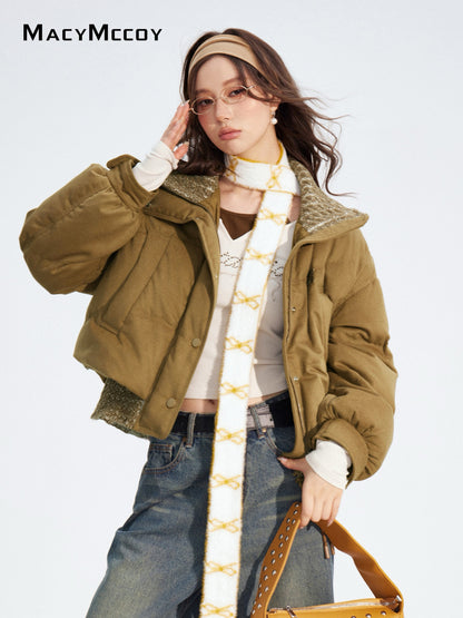 MacyMccoy MMC2025175 Fake two-piece spliced down jacket