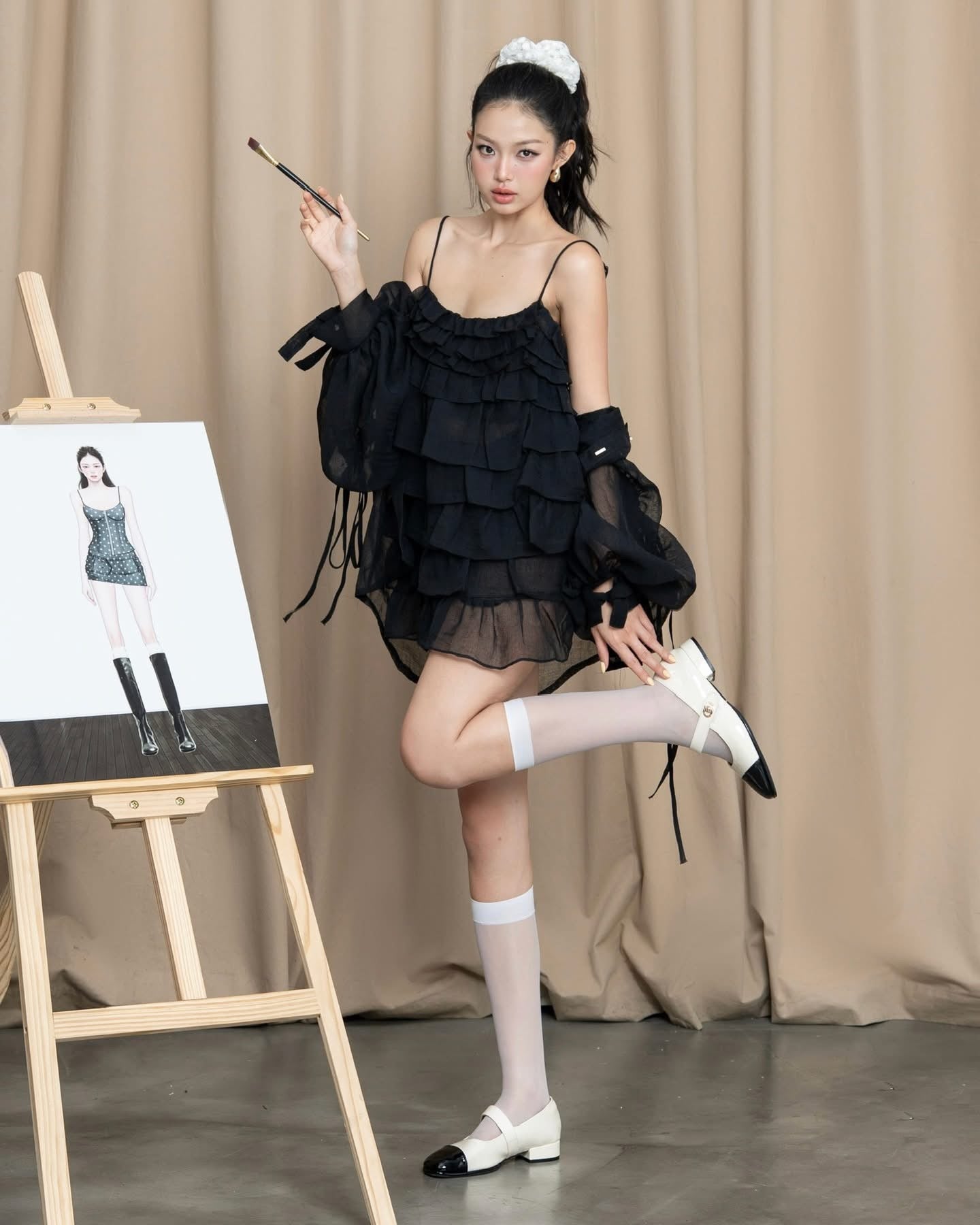 SWAN Closet Miyu Black Dress