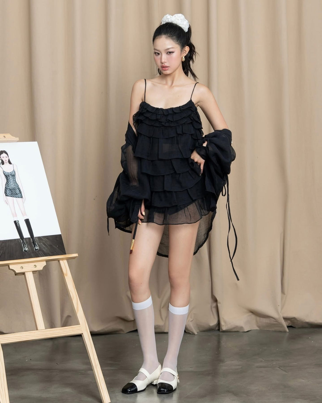SWAN Closet Miyu Black Dress