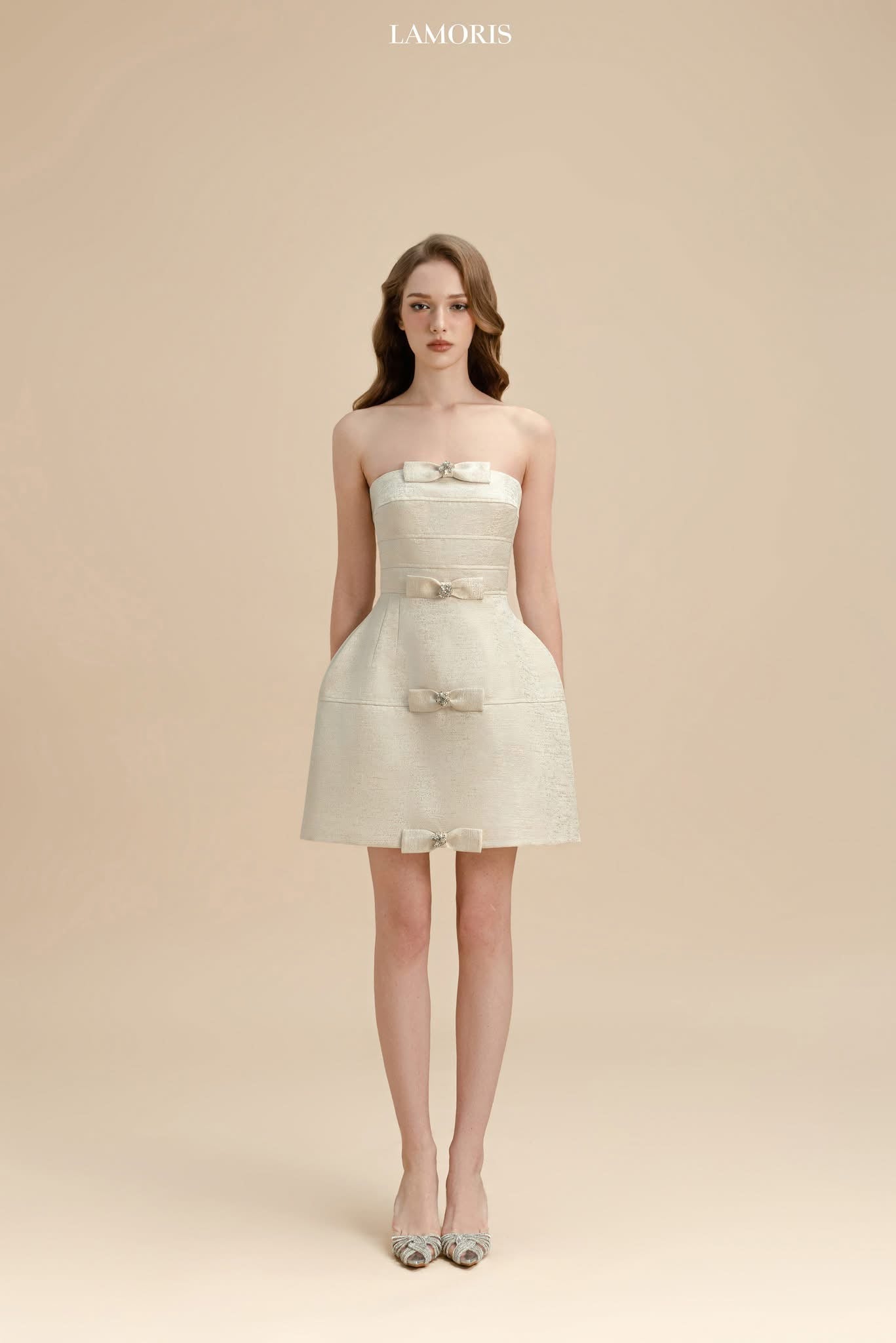 LAMORIS Pearl Stone Bow Dress