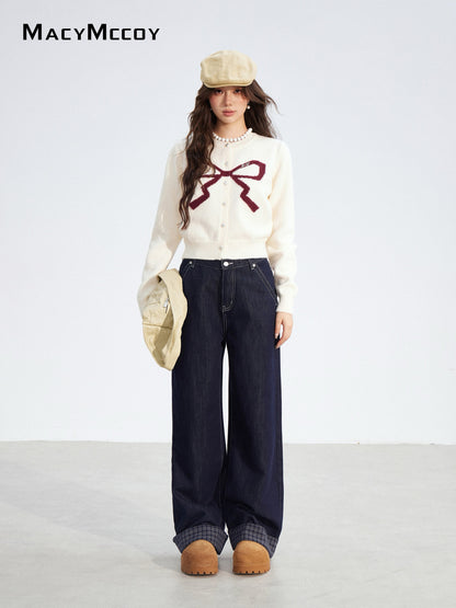 MacyMccoy MMC2025184 Bow tie short sweater