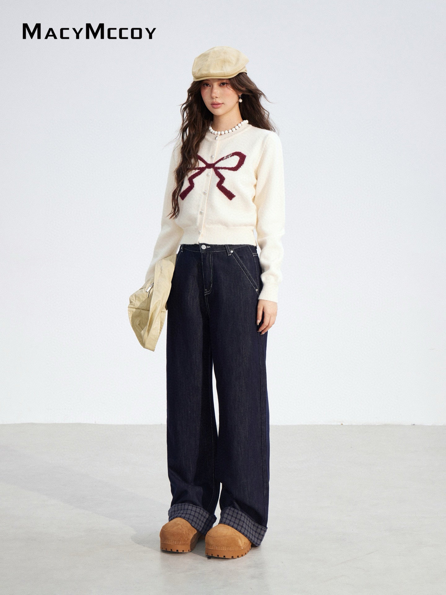 MacyMccoy MMC2025184 Bow tie short sweater