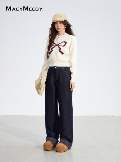 MacyMccoy MMC2025184 Bow tie short sweater