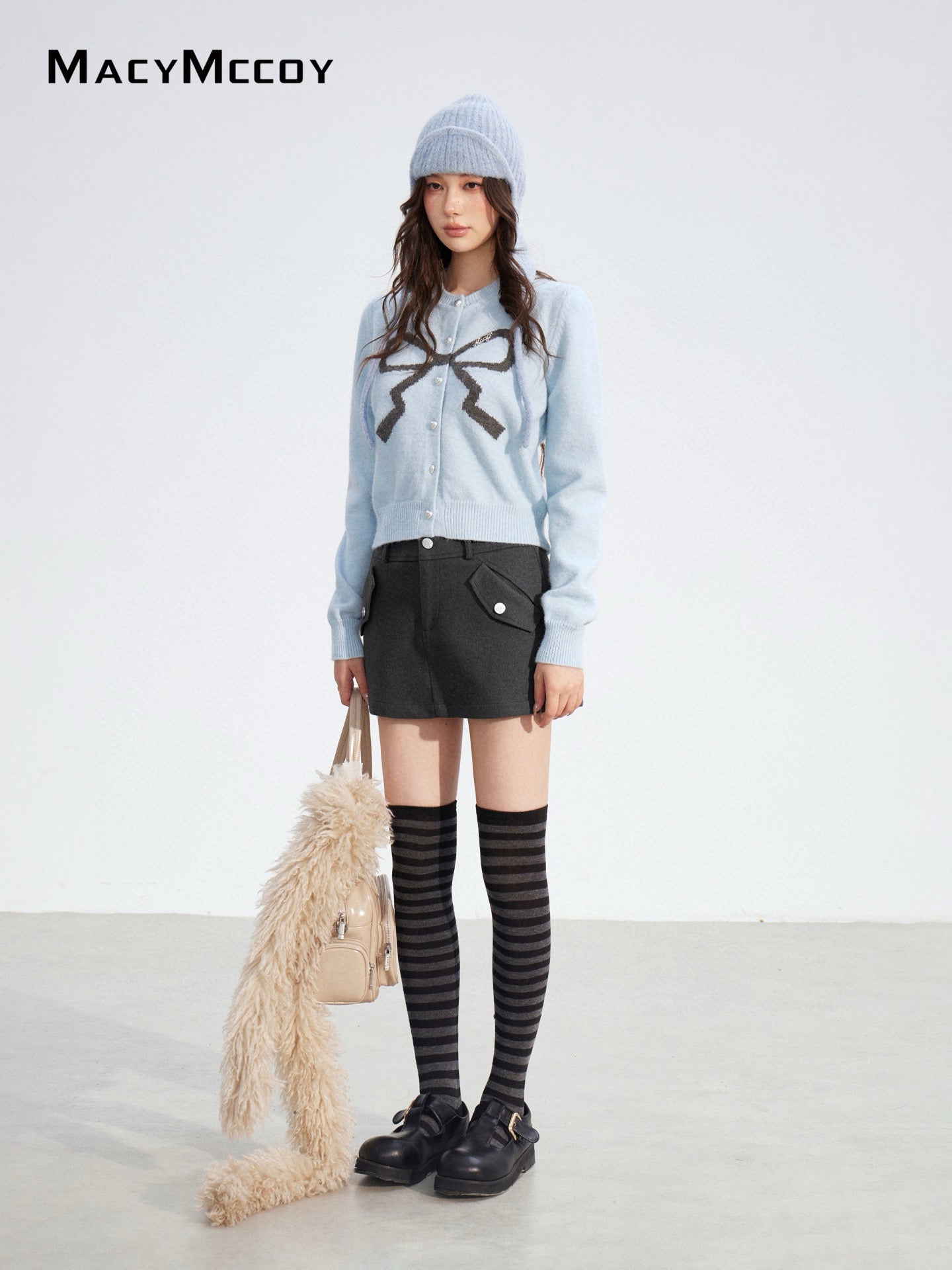 MacyMccoy MMC2025184 Bow tie short sweater