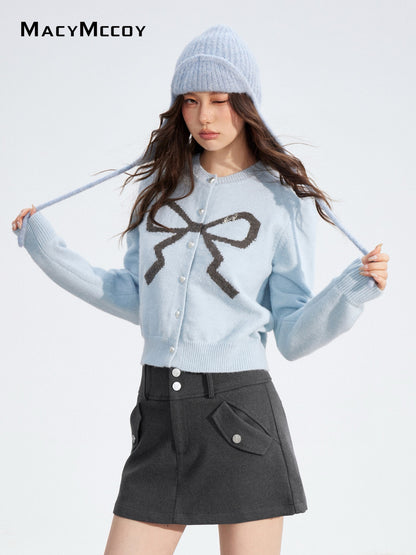 MacyMccoy MMC2025184 Bow tie short sweater