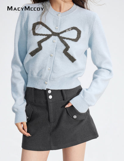MacyMccoy MMC2025184 Bow tie short sweater