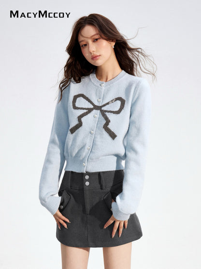 MacyMccoy MMC2025184 Bow tie short sweater