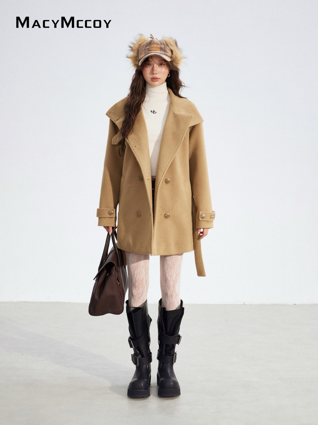 MacyMccoy MMC2025182 Double breasted woolen coat