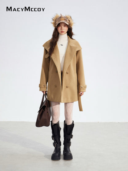 MacyMccoy MMC2025182 Double breasted woolen coat