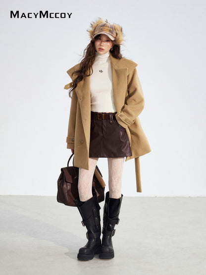 MacyMccoy MMC2025182 Double breasted woolen coat