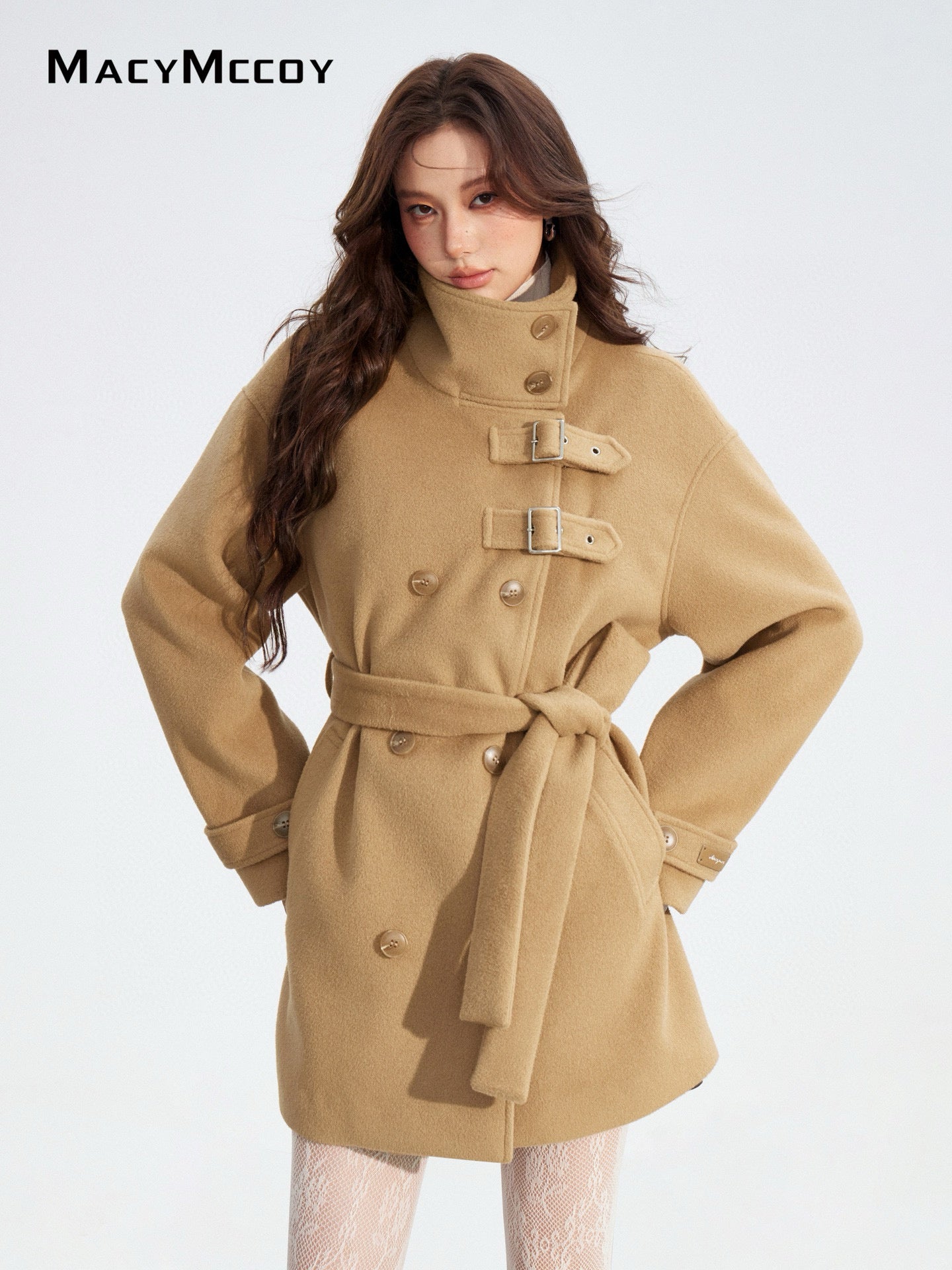 MacyMccoy MMC2025182 Double breasted woolen coat