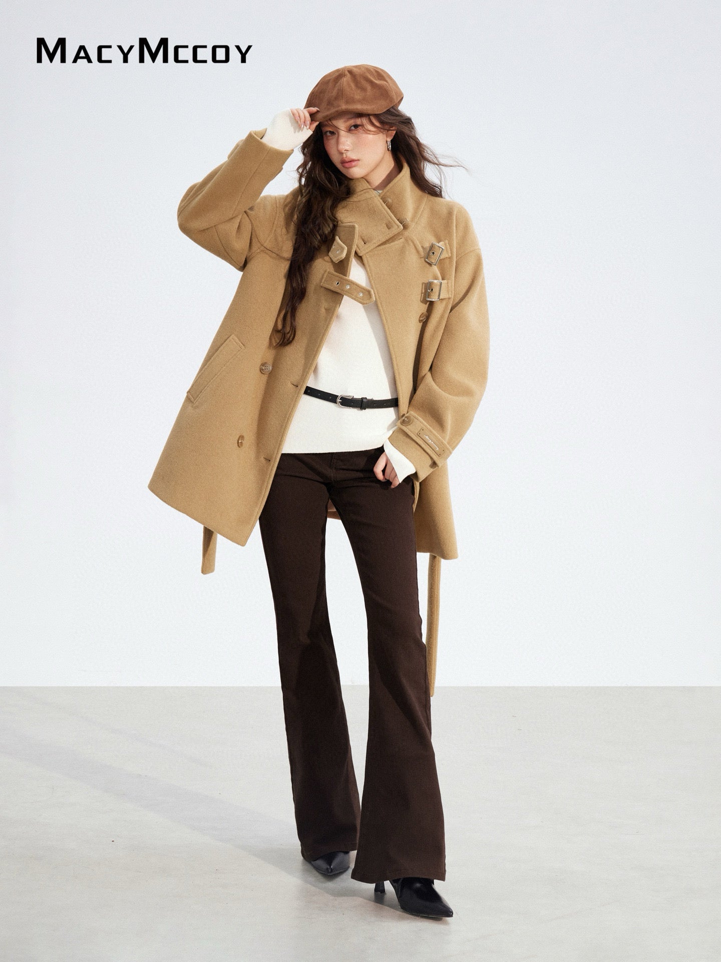 MacyMccoy MMC2025182 Double breasted woolen coat