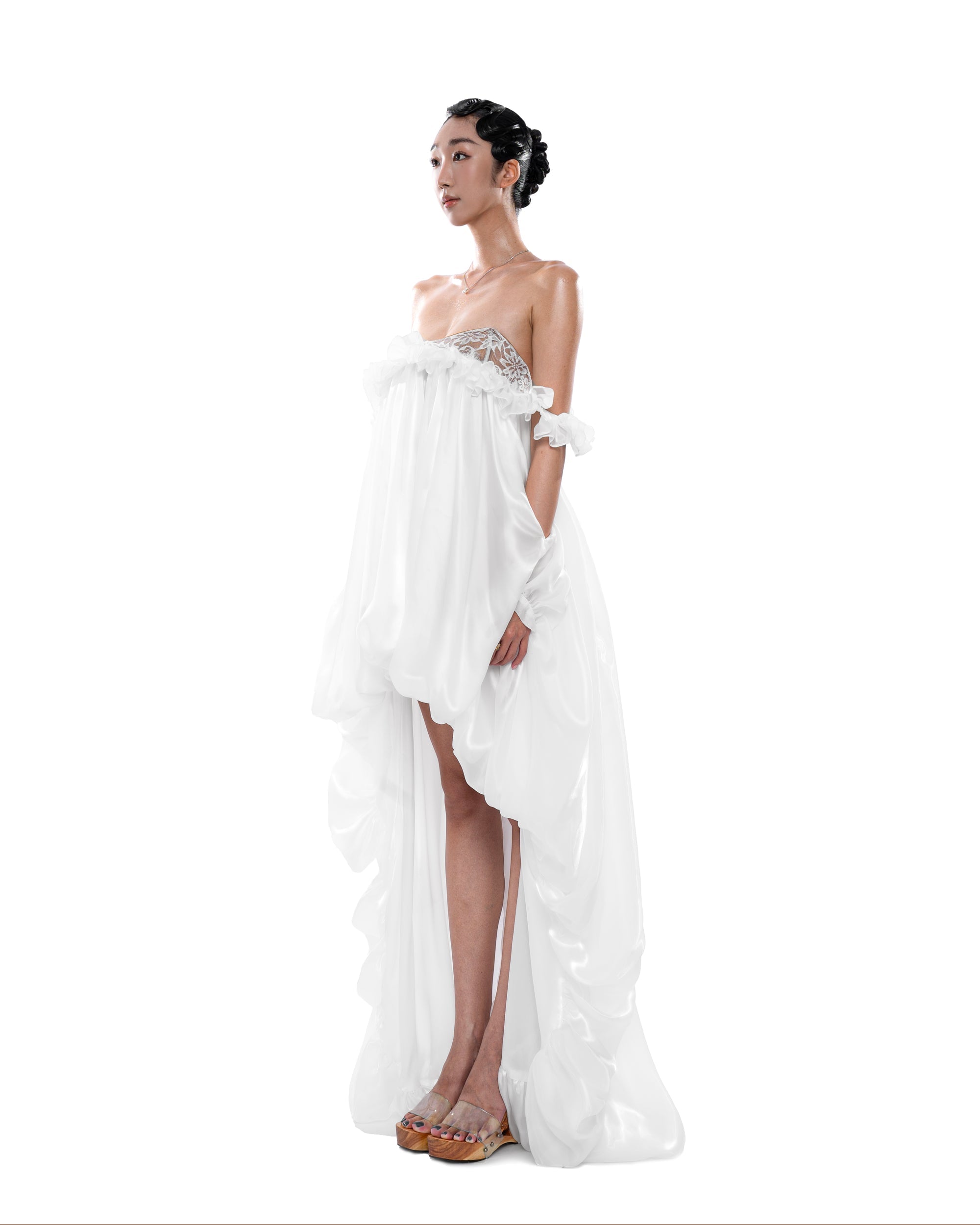 Huelleyrose Ily Dress-White