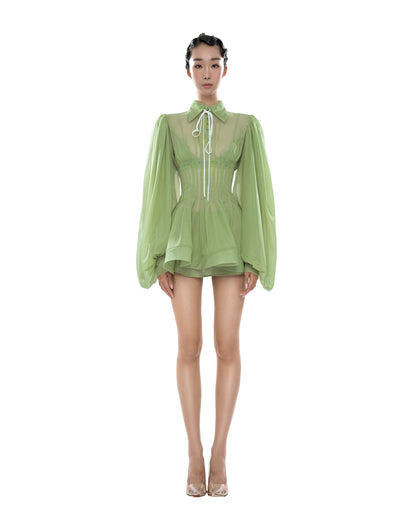 Huelleyrose Charlotte Dress-Green