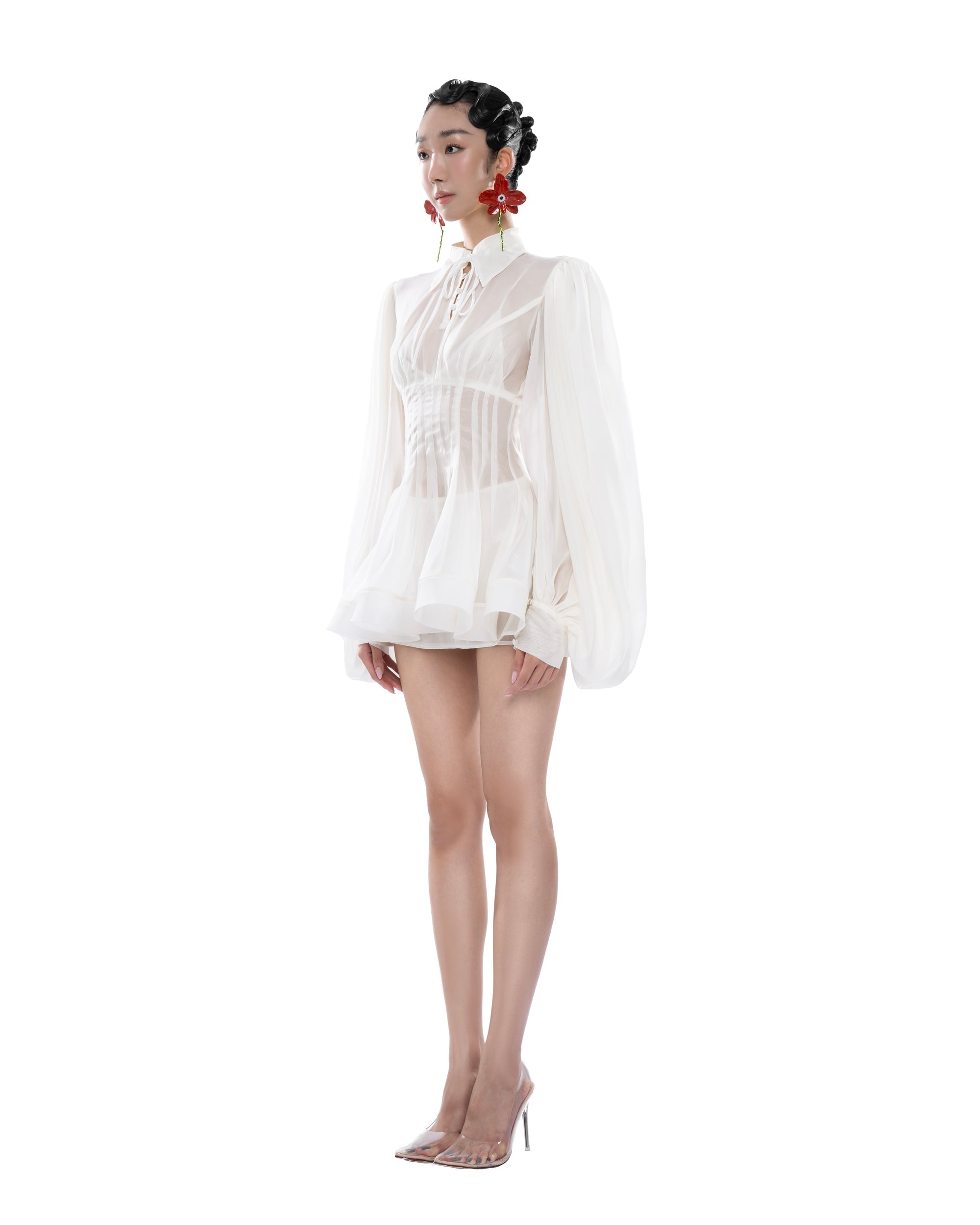 Huelleyrose Charlotte Dress-Cream