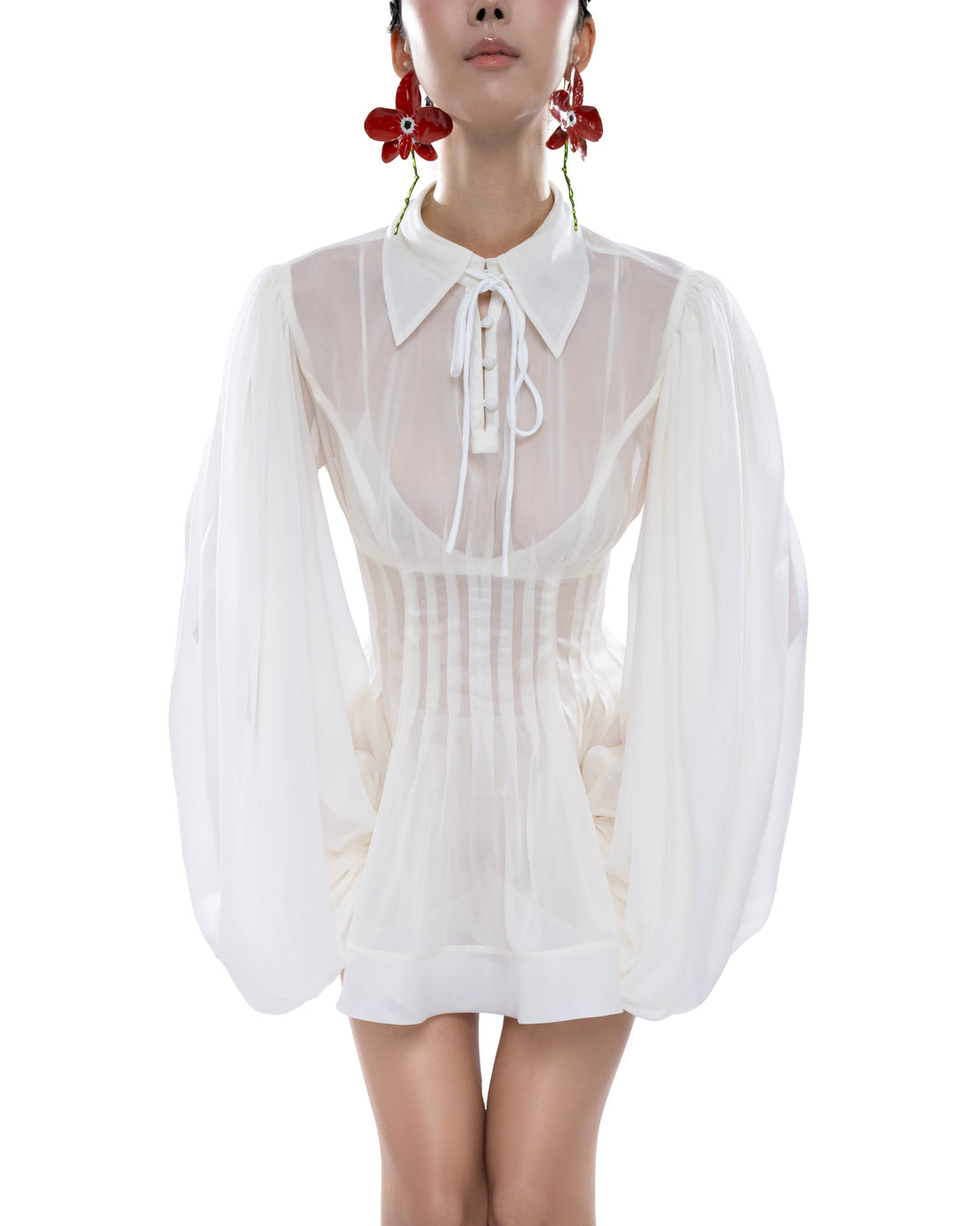 Huelleyrose Charlotte Dress-Cream