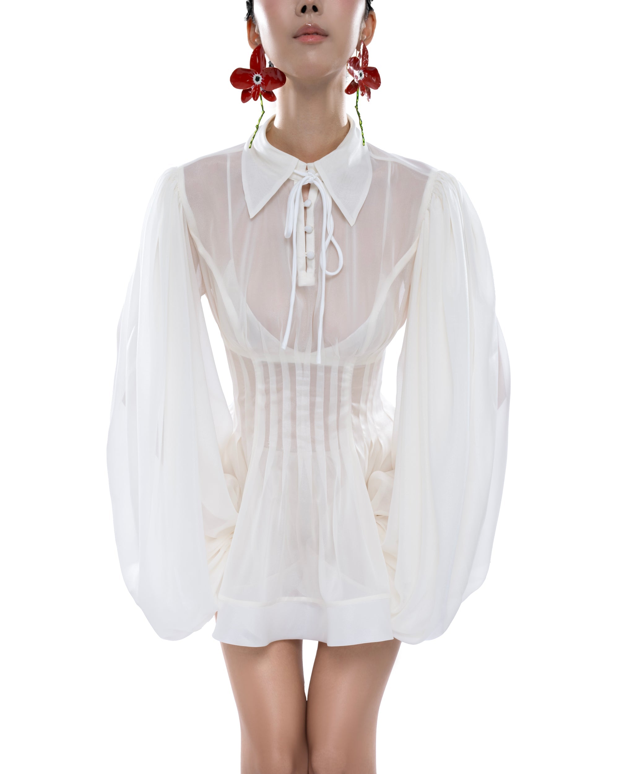 Huelleyrose Charlotte Dress-Cream