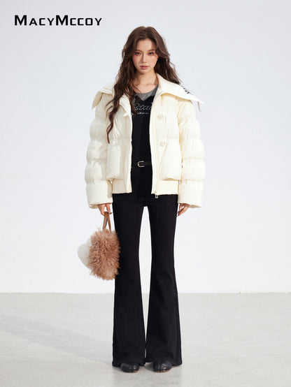 MacyMccoy MMC2025183 Large collar spliced down jacket