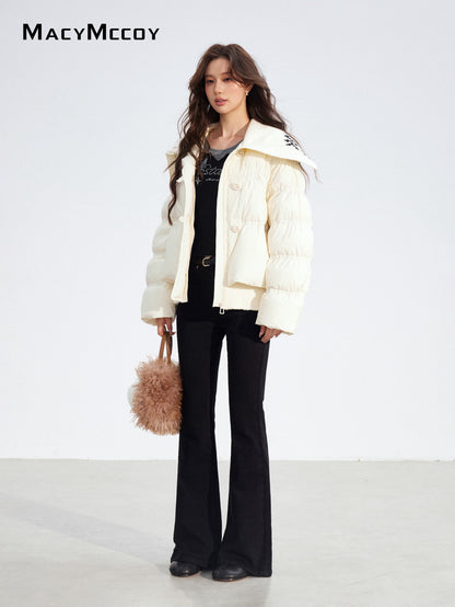 MacyMccoy MMC2025183 Large collar spliced down jacket