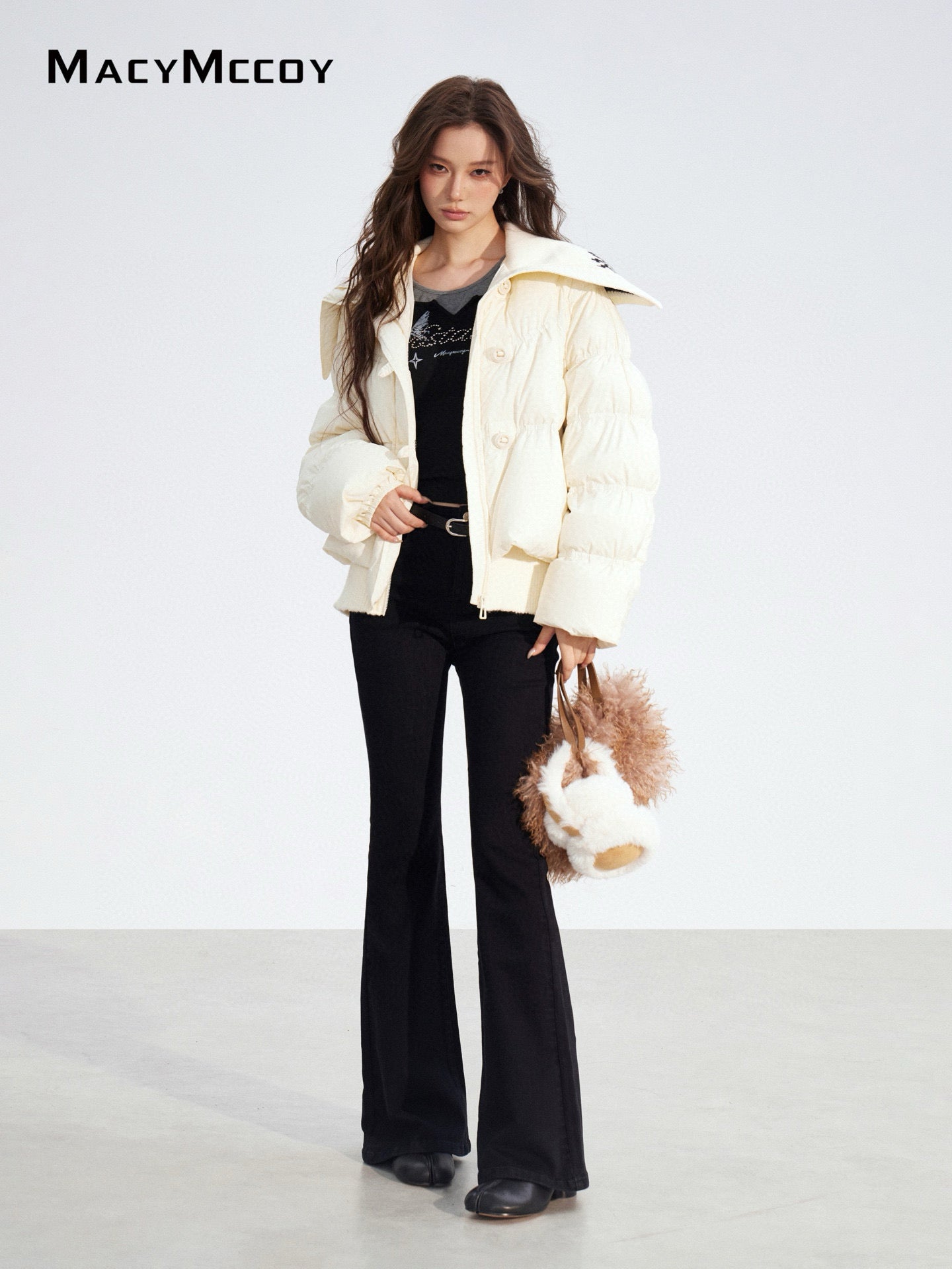 MacyMccoy MMC2025183 Large collar spliced down jacket