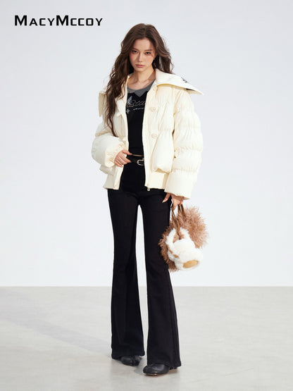 MacyMccoy MMC2025183 Large collar spliced down jacket