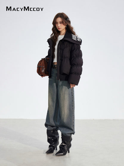 MacyMccoy MMC2025183 Large collar spliced down jacket