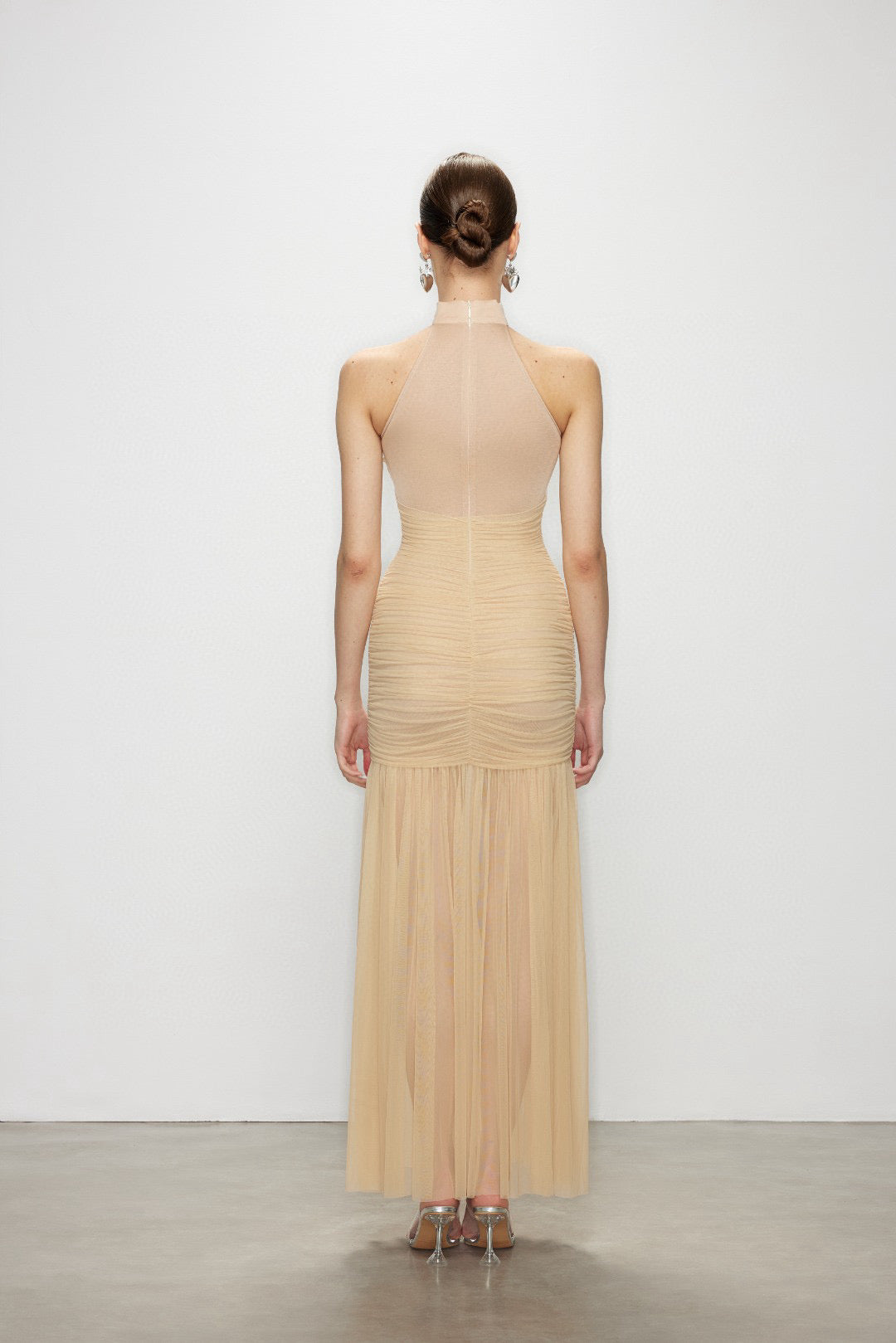 Artel Retro AR-25AW-DR005 Halter neck mesh maxi dress