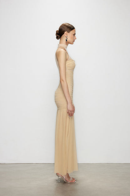 Artel Retro AR-25AW-DR005 Halter neck mesh maxi dress