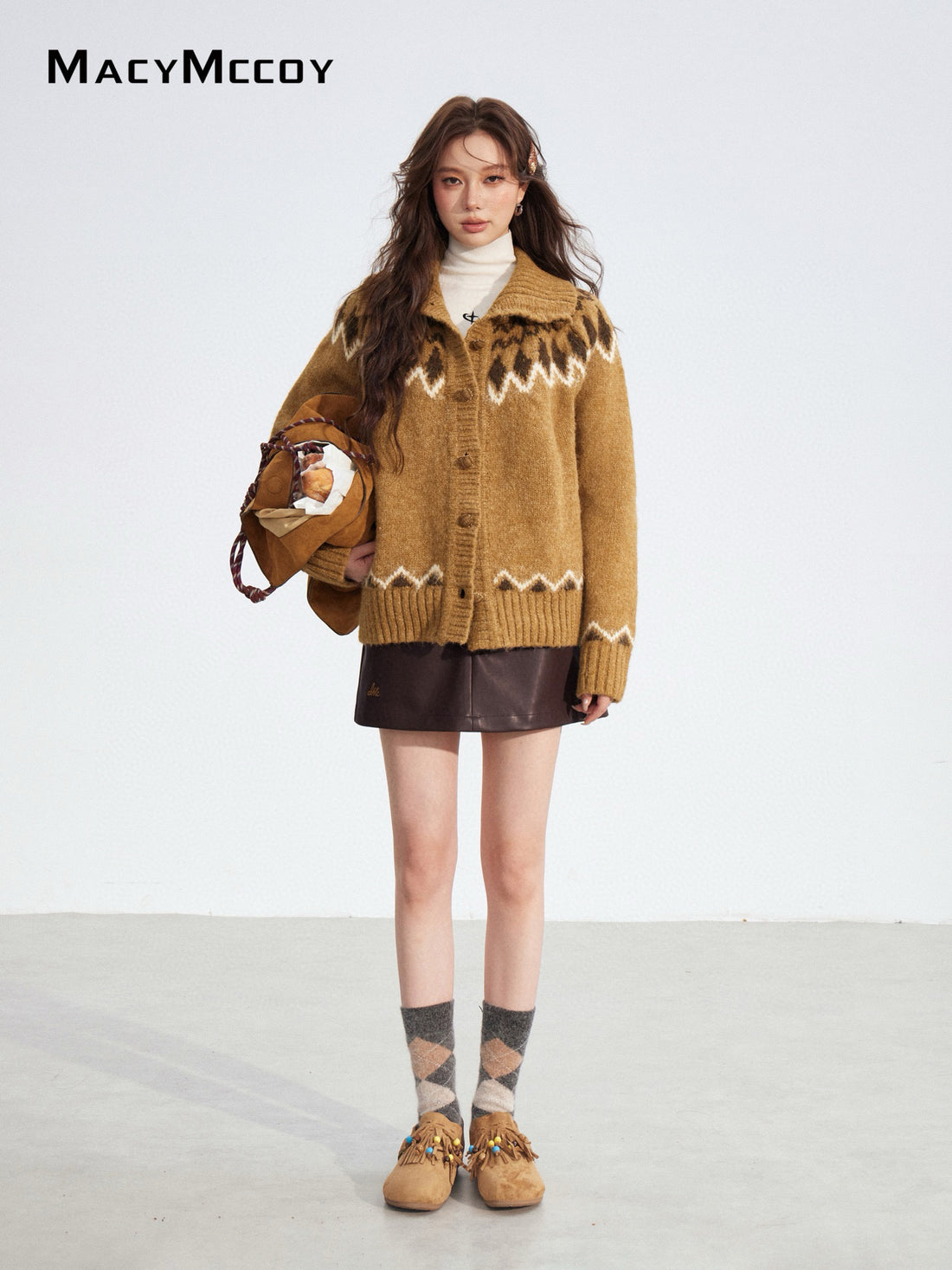 MacyMccoy MMC2025192 Fer island collar sweater
