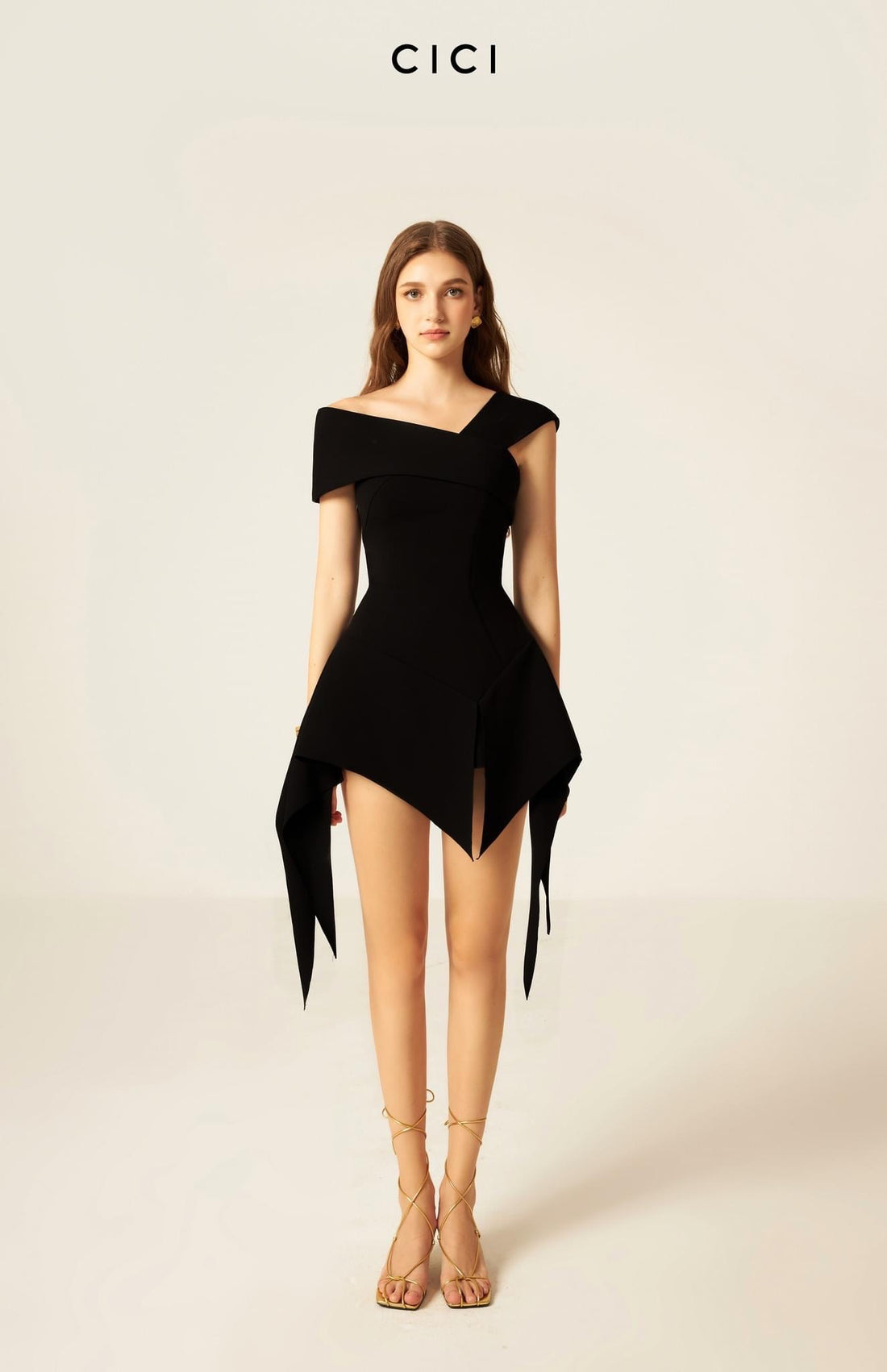 CICI OFF SHOULDER BLACK MINI DRESS