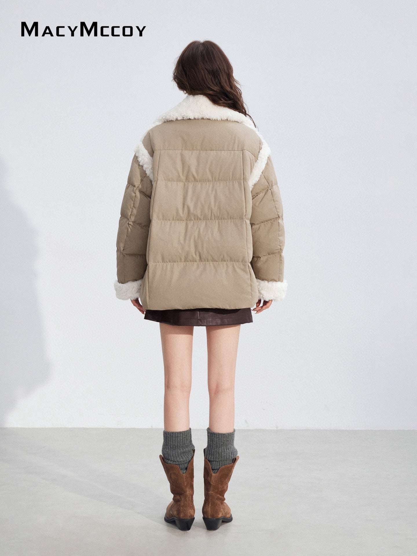 MacyMccoy MMC2025189 Lamb wool spliced down jacket