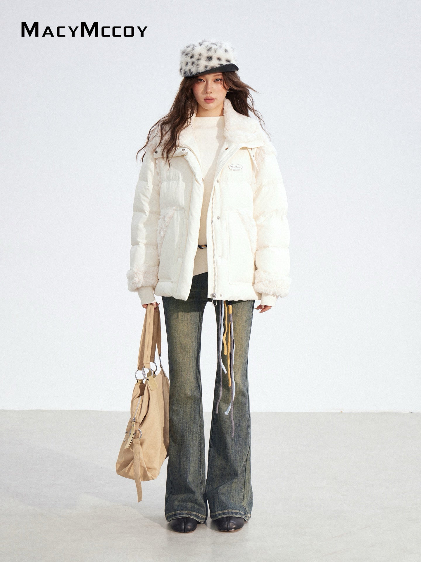 MacyMccoy MMC2025189 Lamb wool spliced down jacket