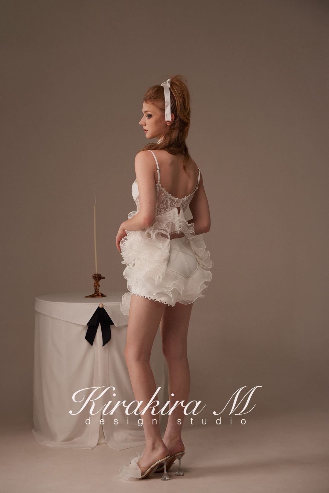 Kirakira.M White Multi-layer lace top