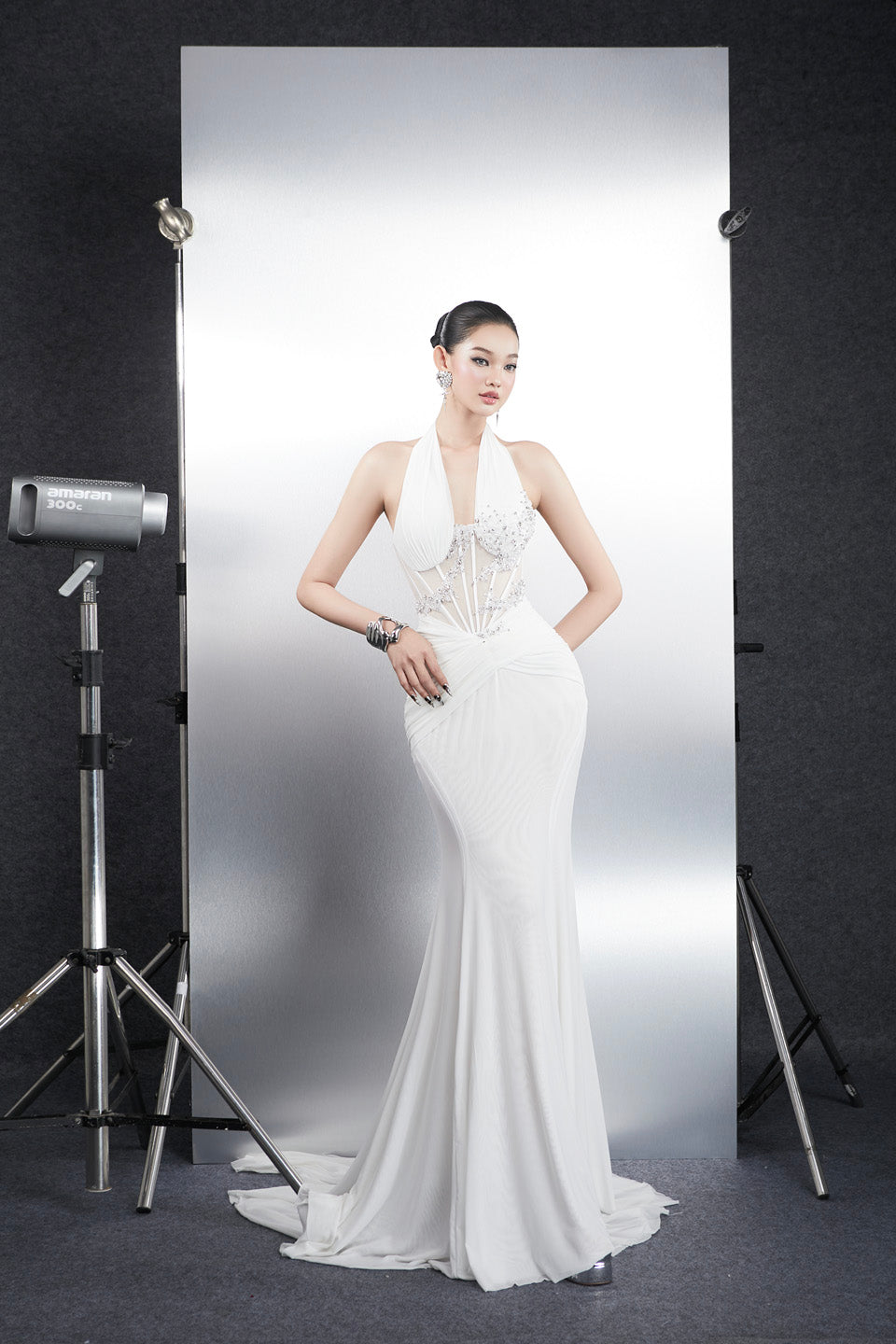 Bandage Dress White deep V backless maxi dress