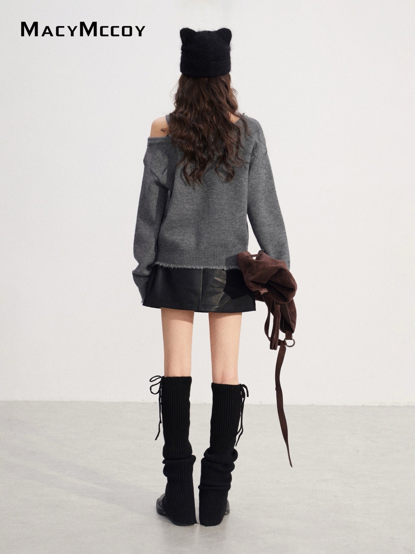 MacyMccoy MMC2025233 Off shoulder embroidered sweater