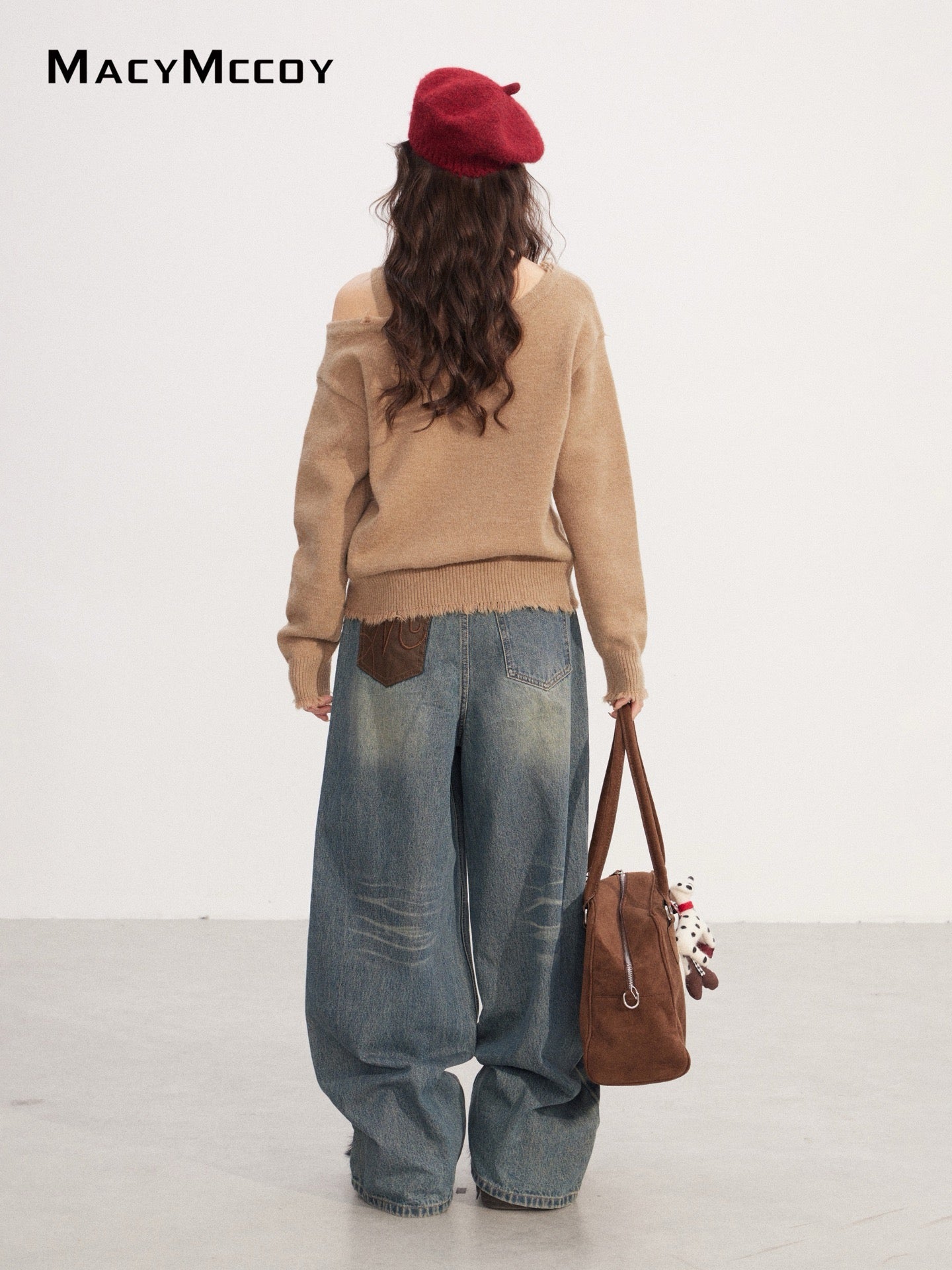 MacyMccoy MMC2025233 Off shoulder embroidered sweater