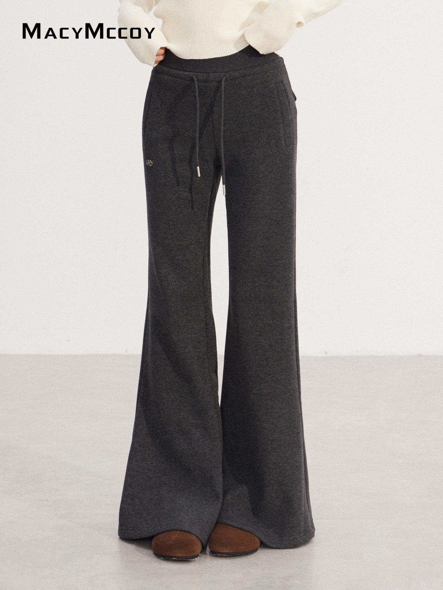 MacyMccoy MMC2025237 High waisted fleece micro flared pants