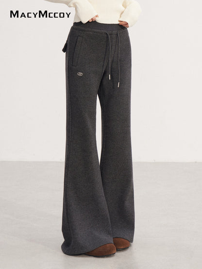 MacyMccoy MMC2025237 High waisted fleece micro flared pants