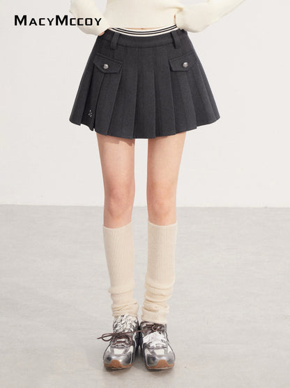 MacyMccoy MMC2025238 A-line high waisted pleated skirt