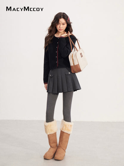 MacyMccoy MMC2025238 A-line high waisted pleated skirt