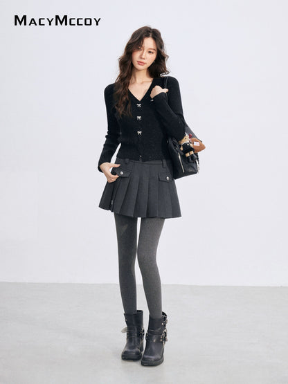 MacyMccoy MMC2025238 A-line high waisted pleated skirt