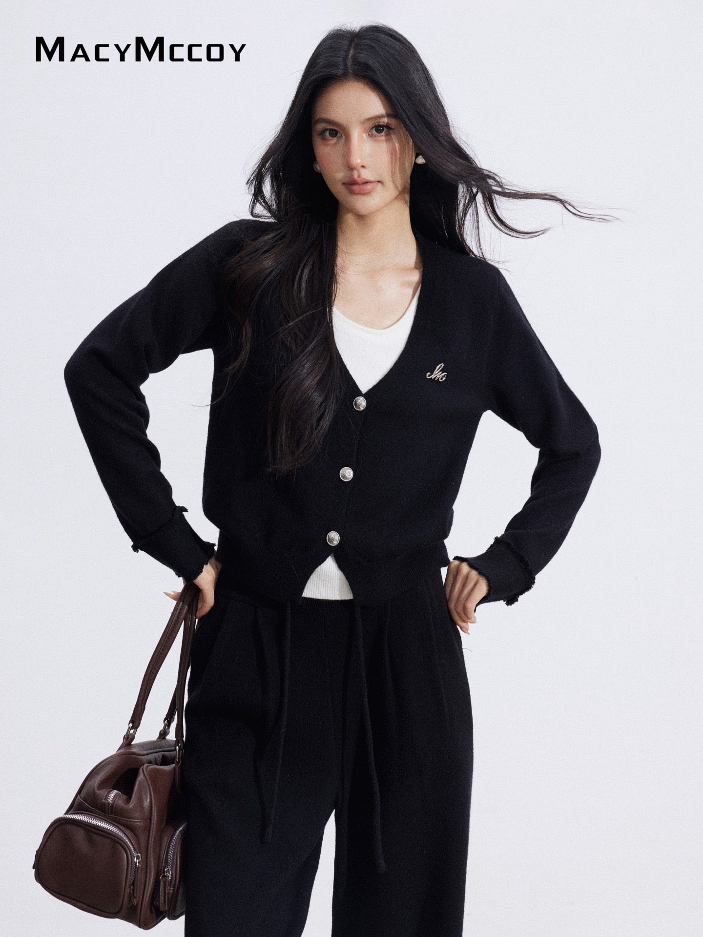 MacyMccoy MMC2026001 Fake two-piece knitted suit