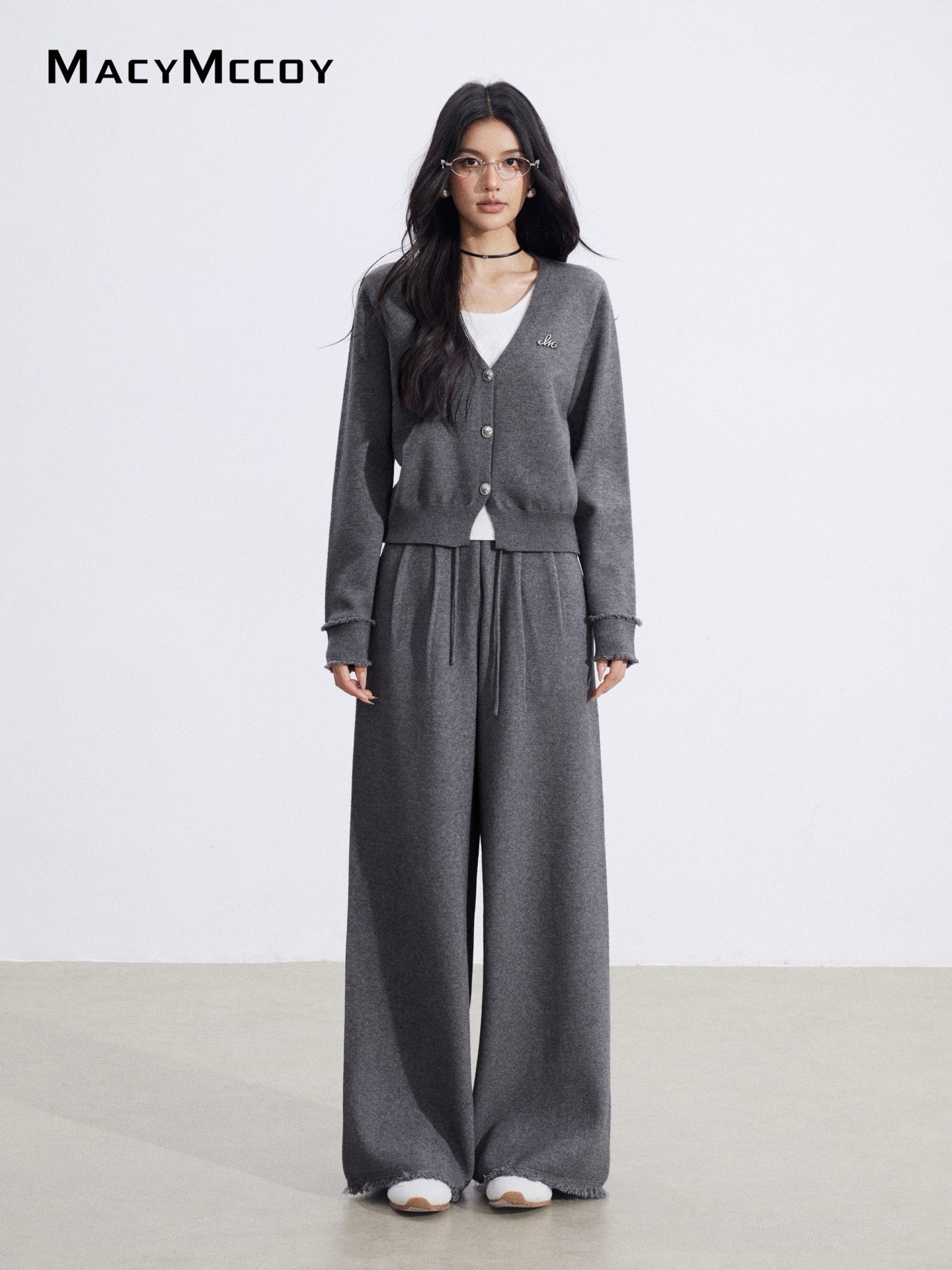 MacyMccoy MMC2026001 Fake two-piece knitted suit