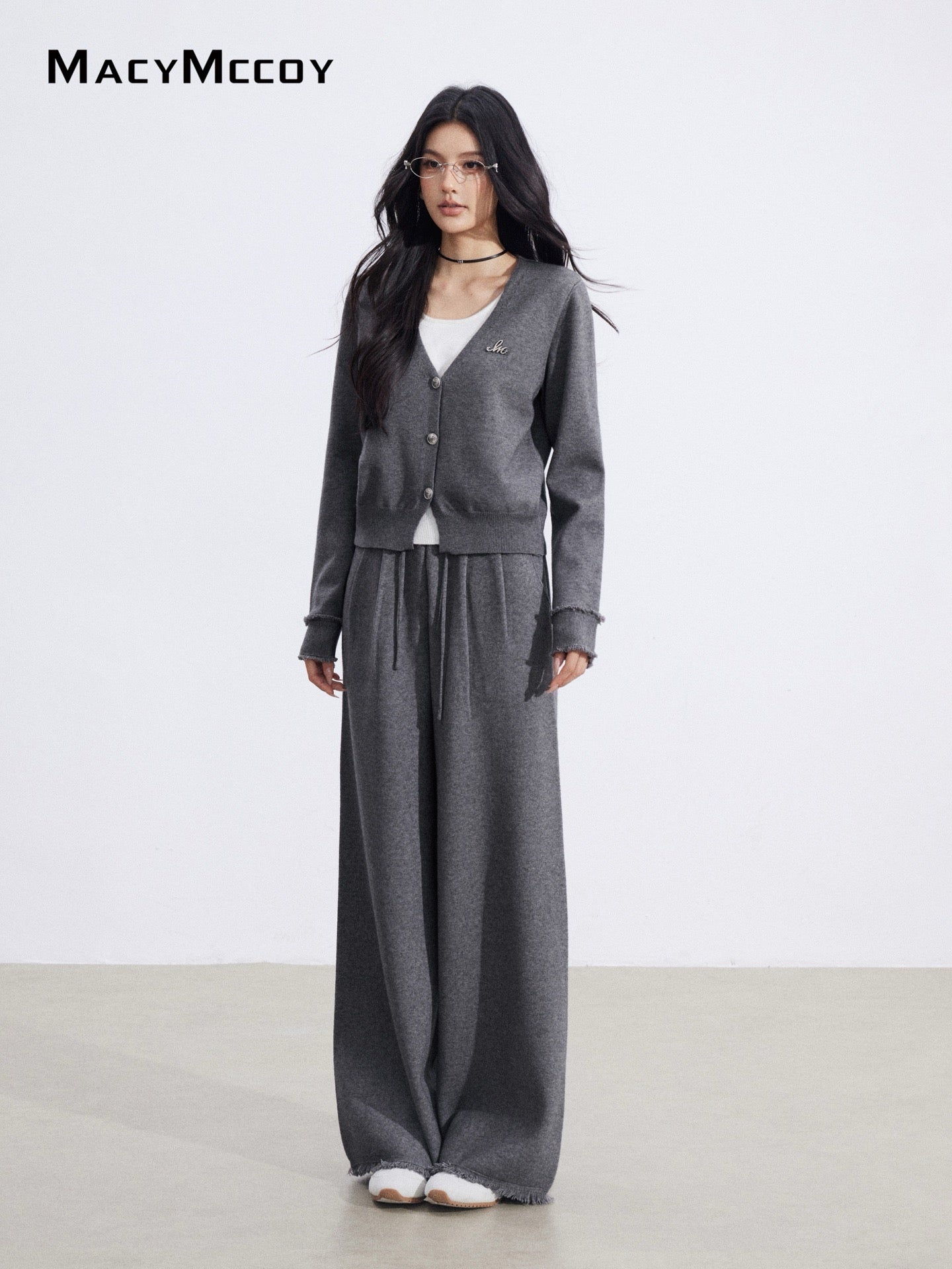 MacyMccoy MMC2026001 Fake two-piece knitted suit