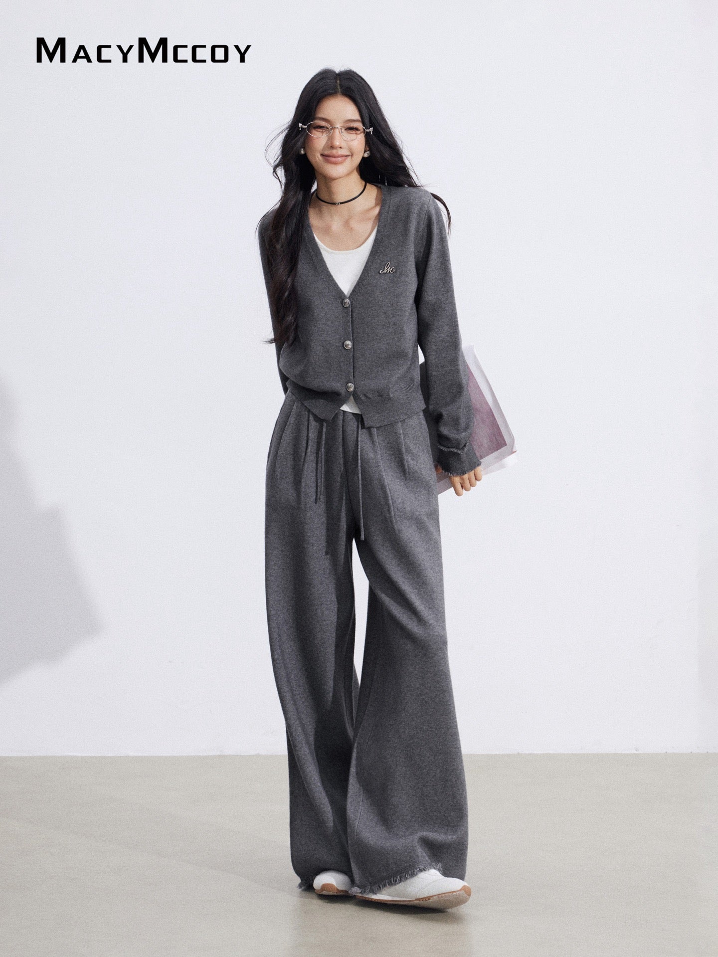 MacyMccoy MMC2026001 Fake two-piece knitted suit