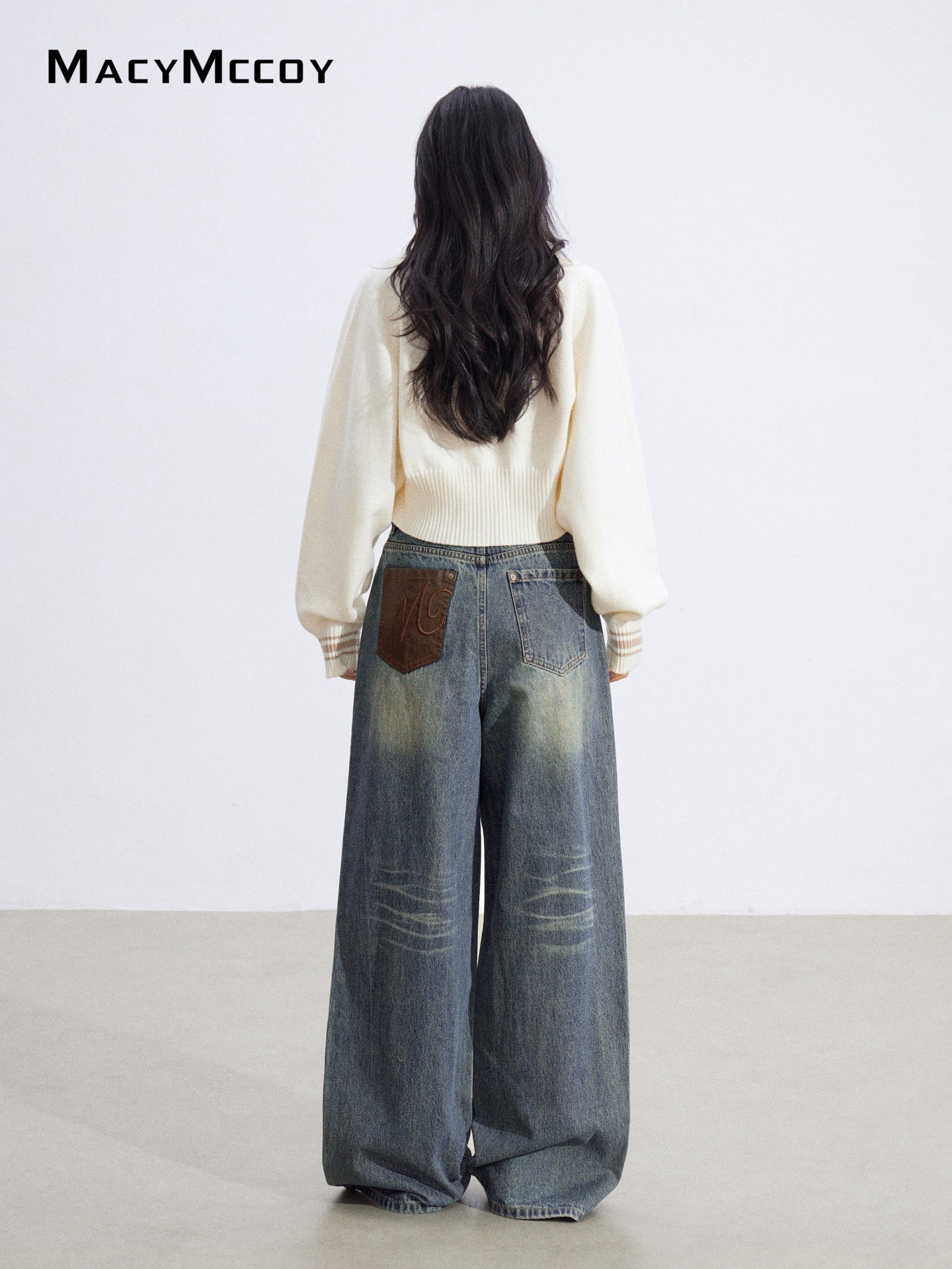 MacyMccoy MMC2026003 Color blocking shawl knitted two-piece set