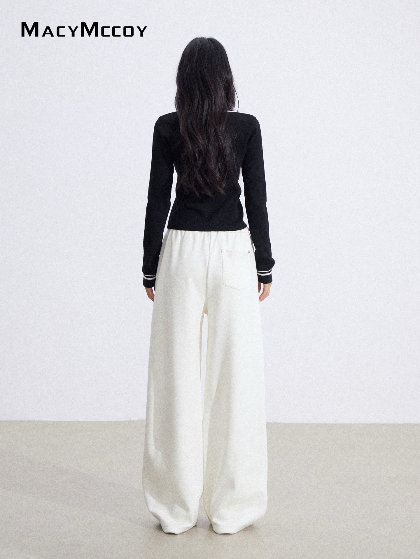 MacyMccoy MMC2026006 Polo collar contrasting knit top