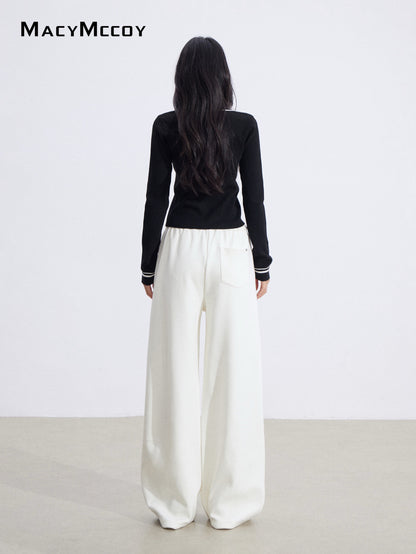 MacyMccoy MMC2026006 Polo collar contrasting knit top